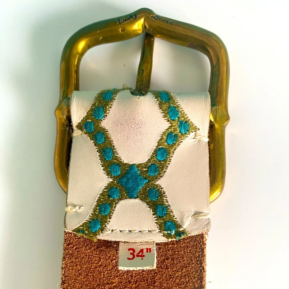 Lucky Brand Leather Belt 34’ - Picture 2 of 4